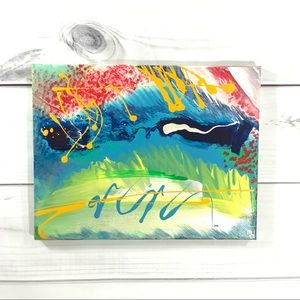 11x14 Original Signed Contemporary Gestural Abstract Canvas Painting Wall Art